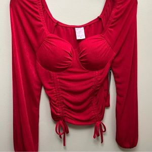 Women’s ruched drawstring corset style top